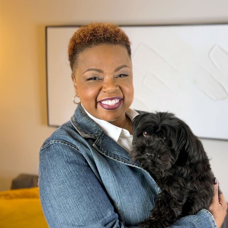 Dr. SOS and Yamas, our office wellness dog